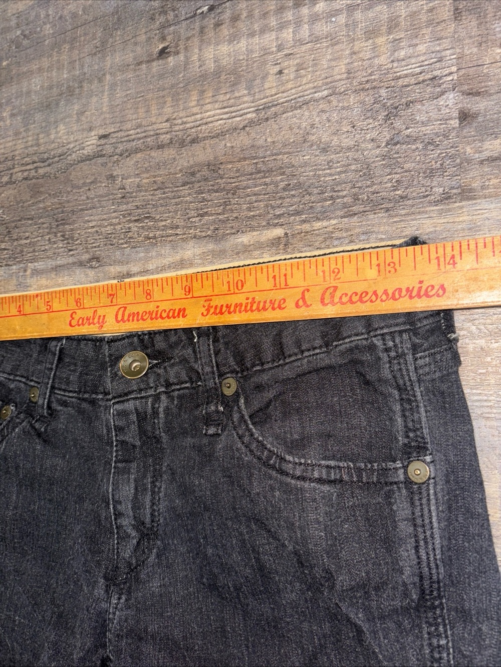 Vintage Y2K Rag & Bone Low Rise Cutoff Black Jean Shorts Size 27 In Waist - Picture 3 of 7
